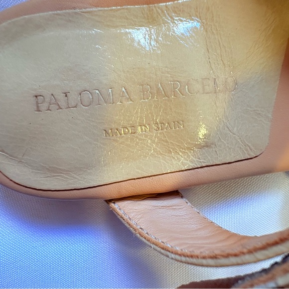 Paloma Barcelo Italian Leather Size 37 Strappy Sandals Square Toe - Picture 3 of 8